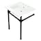 Fauceture KVPB25227W80 Dreyfuss 25" Console Sink W/SS Leg (8", 3 Hole), Wht/Blk KVPB25227W80 - alternate 1
